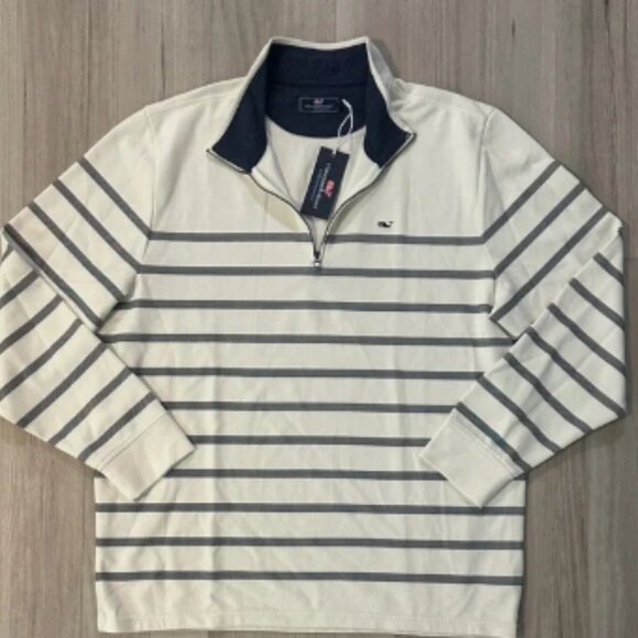 Men’s Vineyard Vines Breton Stripe Saltwater Quarter-Zip - Brand New! - Picture 1 of 10